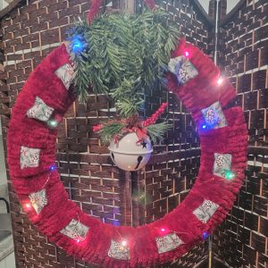 Handmade Light up jingle bell wreath